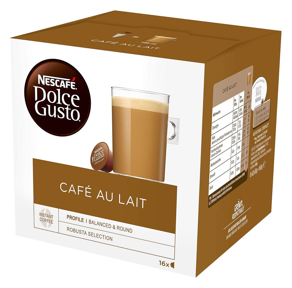 NESCAFÉ Dolce Gusto Café au Lait 96 Kaffeekapseln (ausgewählte Robusta Bohnen & Dallmayr Prodomo