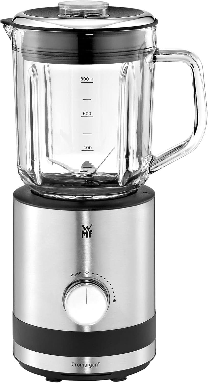 WMF Küchenminis Kompaktmixer, Mini Standmixer, 400 Watt, Standmixer Klein, Glasbeholdere 0,8 L, Pulsstufe, Cromargan Matt Kitchen Naty Shop