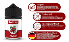 Twizzy Cherry mad smag - 60 ml - Intens smag - Ideel til bagning Aromas Naty Shop