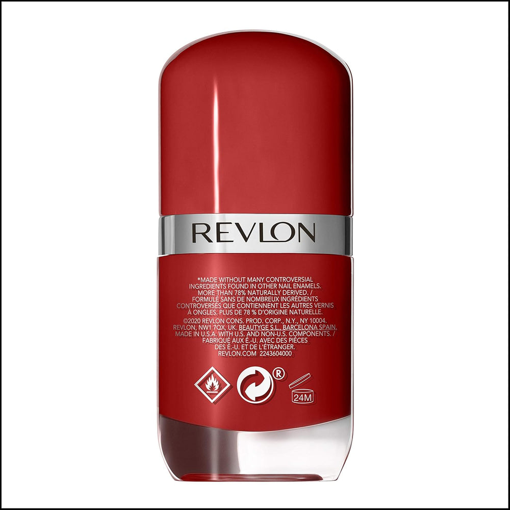 Revlon Ultra HD Snap neglelak, langtidsholdbar vegansk formel, hurtigtørrende og fuld dækning i ét lag, farve (8 ml), rød og sort (014), unisex