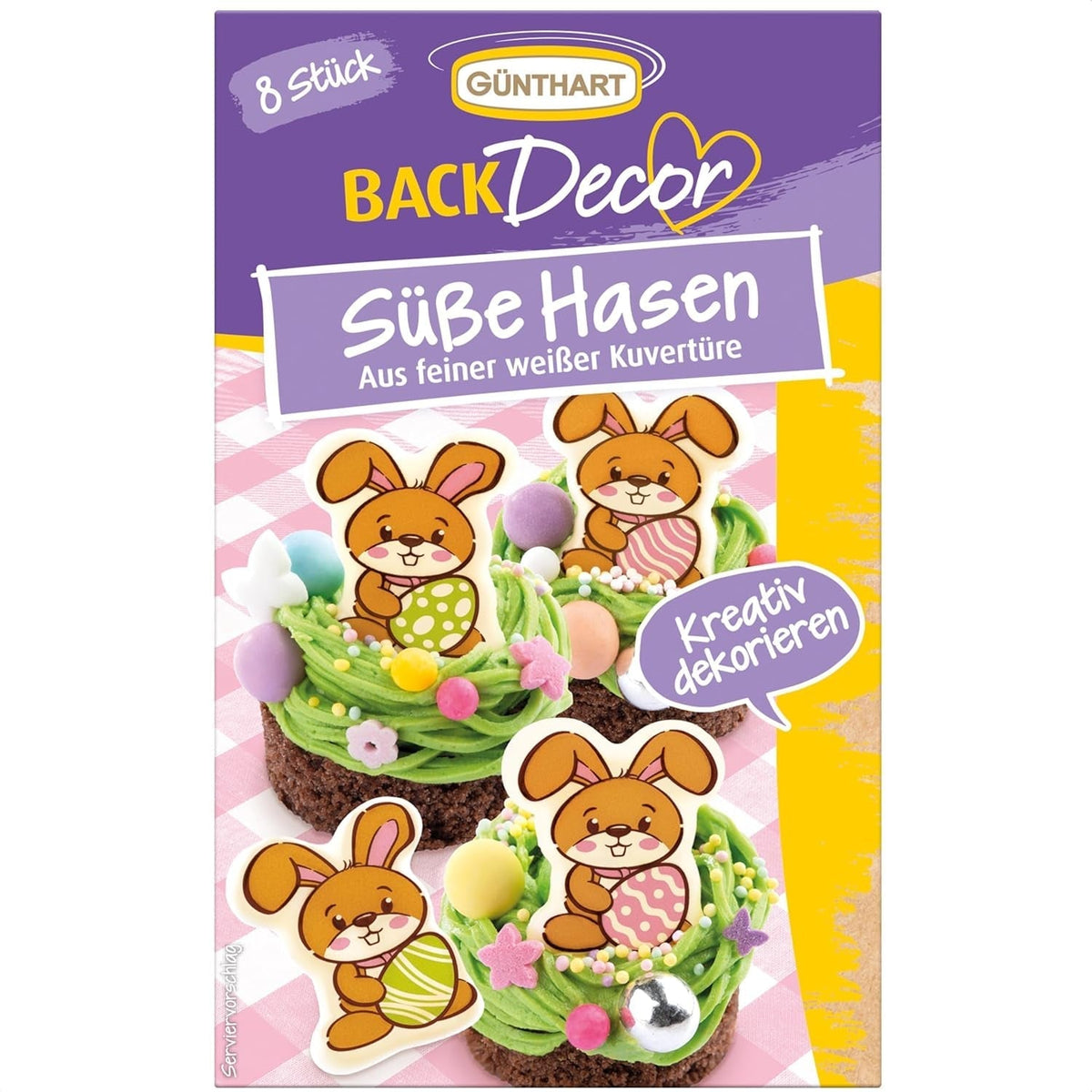 Günthart Backdecor Iepurași dulci fabricați din ciocolată albă fină Bomboane de Ciocolata Naty Shop Default Title