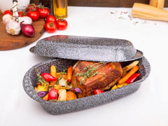 C|H|G Brotback- Und Bratenform Mit Deckel "Granito", Skandia Xtreme Plus: 4-Fach Antihaftbeschichtung i Granitoptik, 37 X 20 X 7 Cm, Made in Germany Forme og bakker til bagning Naty Shop