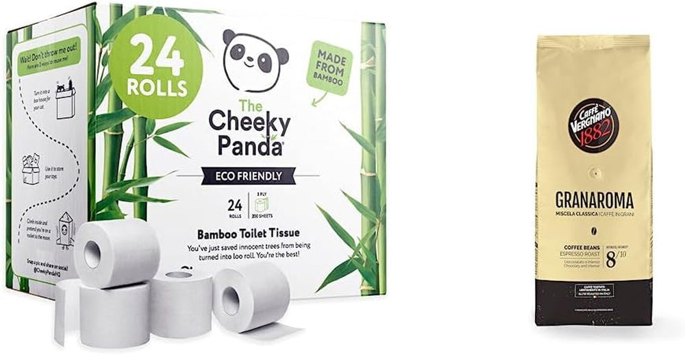 Shop Bulk Cheeky Panda Bamboo Toiletruller og Pampers Harmony Aqua Baby vådservietter æske, 720 servietter (15 x 48), skånsom hudbeskyttelse med 99 % vand