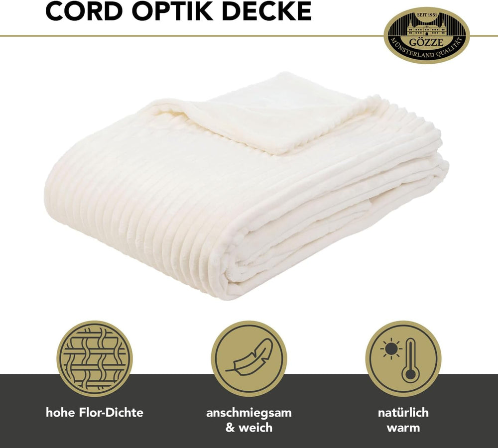 Gözze stuetæppe i fløjlslook, 150 X 200 cm, hvid uld, 40067-00-150200 Senge og tæpper Besuche den Gözze-Store