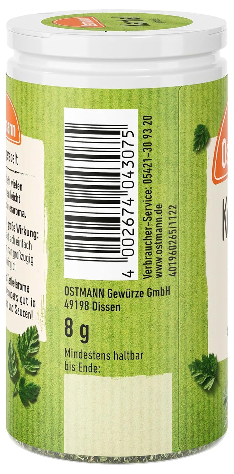 Ostmann Gewürze - Kerbel gerebelt | Kräuternote für Lammgerichten und deftige Eintöpfe | 8 g i Der Streudose