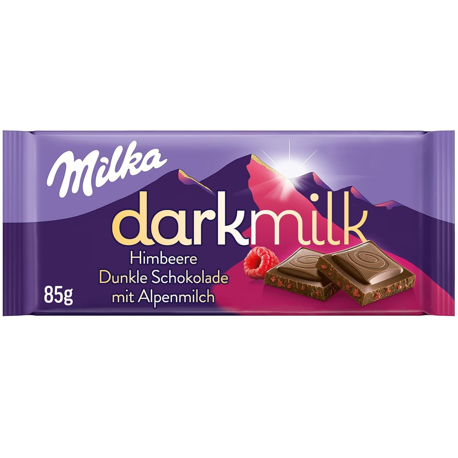 Milka Black Milk – Alpine mørk chokolade med mælk og cremet nougatfyld – 85 g (pakke med 5)