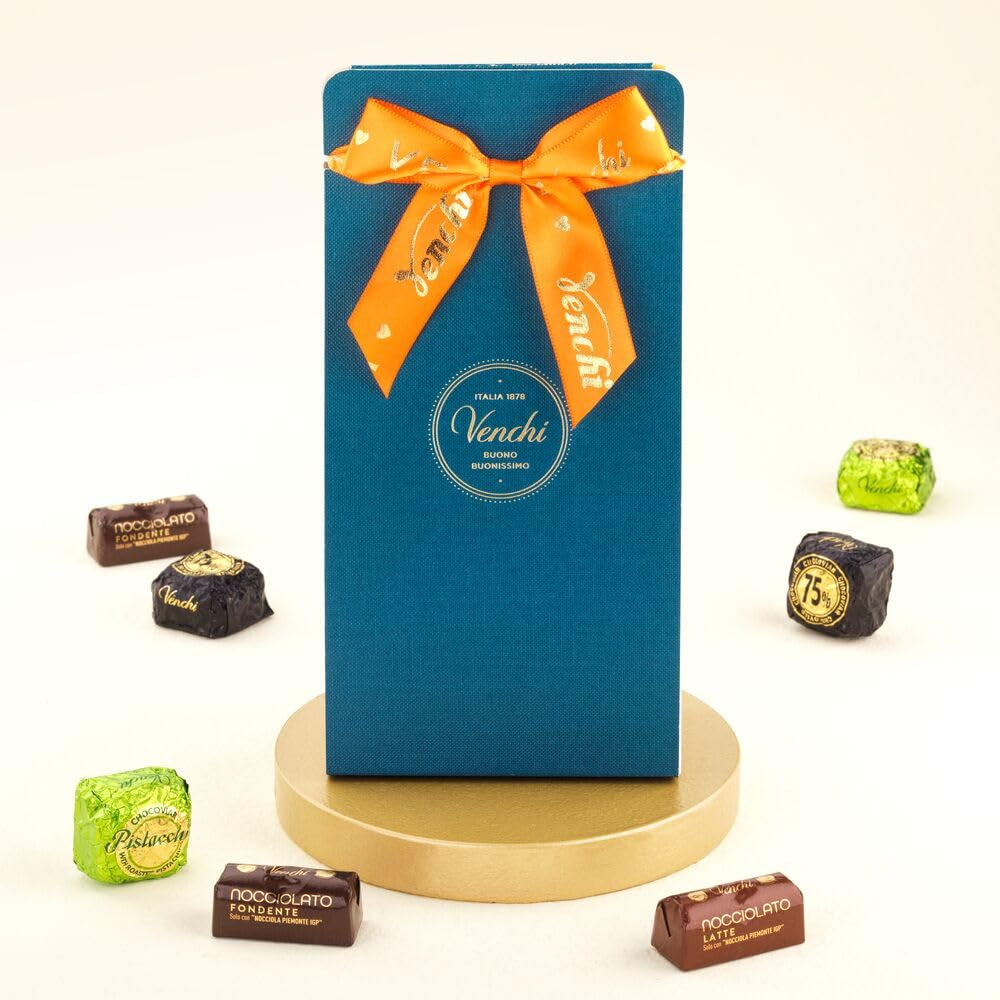 Venchi – Murrine Collection – Gaveæske med diverse Chocoviar-praliner og chokoladetabletter, 403 g – Med BGB Piemonte skovhasselnødder – Gaveidé – Glutenfri