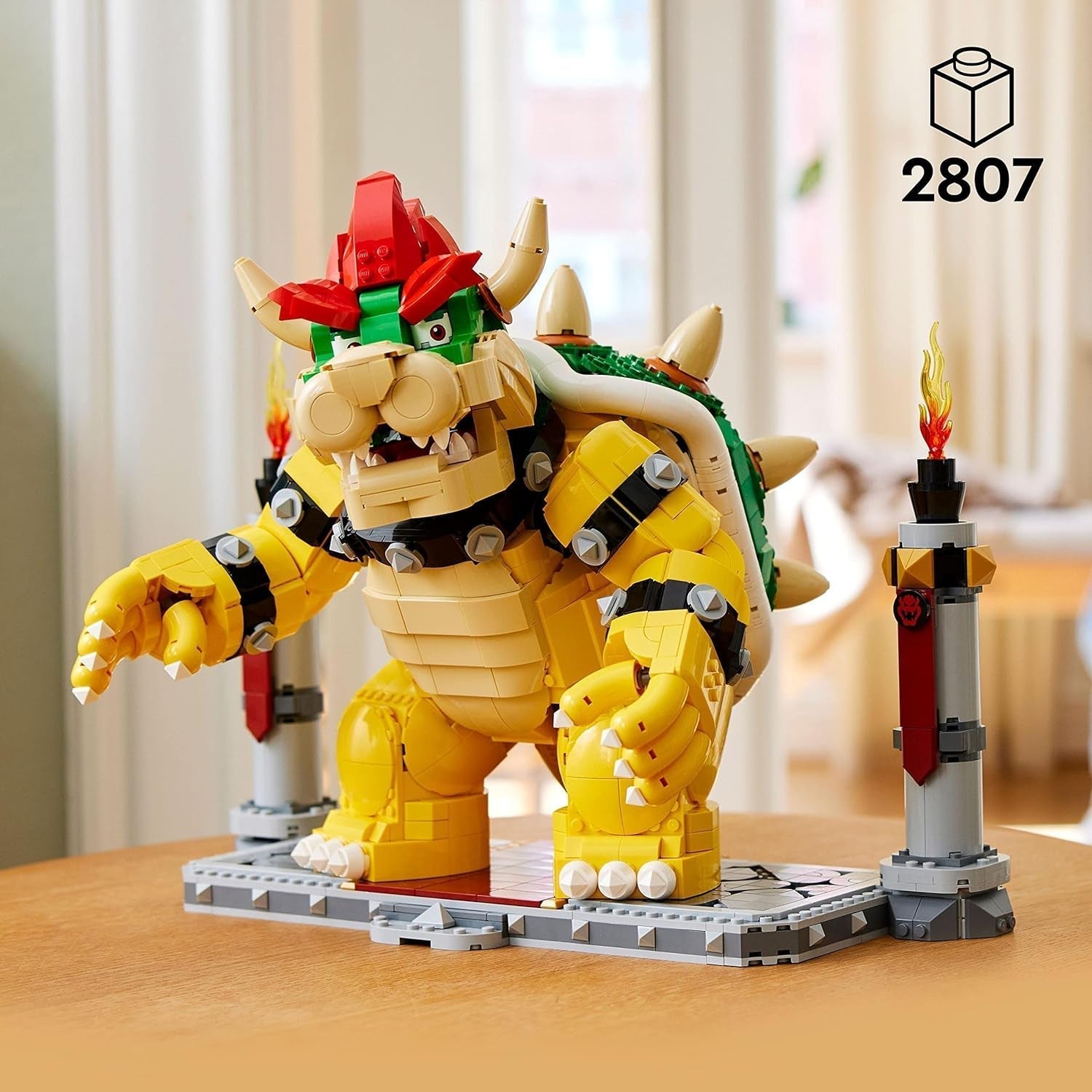 LEGO Super Mario The Mighty Bowser 3D-modelsæt Stort samleobjekt actionfigursæt inklusive duelleringsplatform Gaveidé til fans Vis som værelsesindretning 71411 Byggesæt Besuche den LEGO-Store