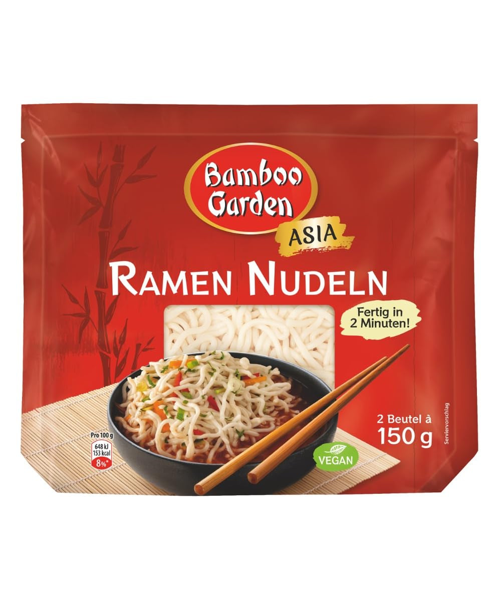 Bamboo Garden - Forkogte Ramen Nudler | Klar på 2 minutter | Veganere | 300 g i en pose