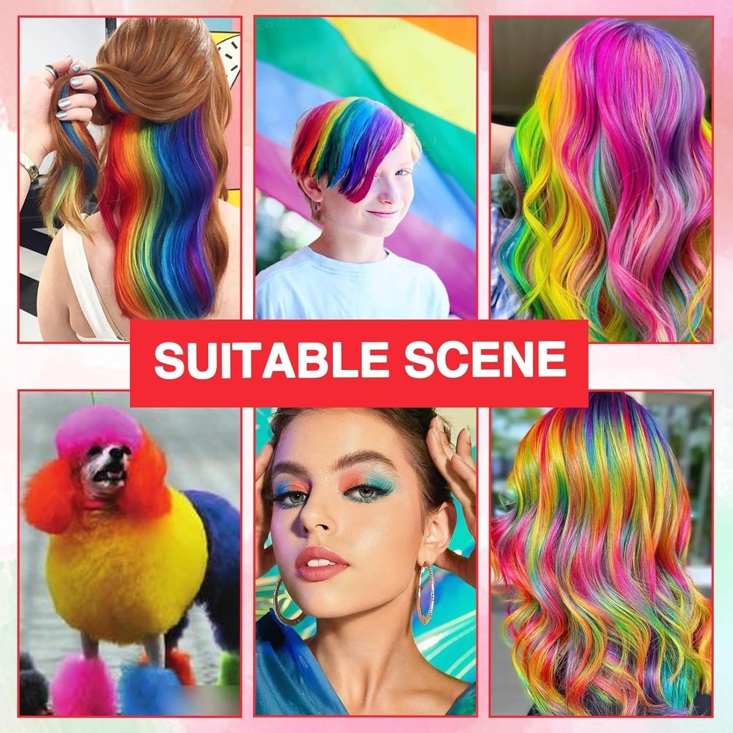 5 culori Vopsea de păr temporară pentru copii lavabilă, mascara de păr colorată, salon de cretă pentru păr Vopsea pentru par Naty Shop