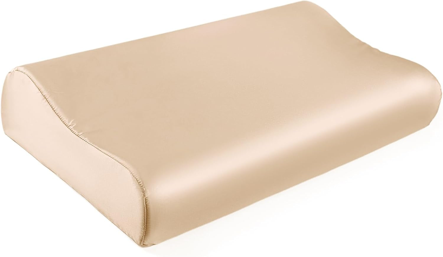 Față de pernă THXSILK din mătase de dud 19 Momme pentru pernă contur din spumă cu memorie, pernă cervicală din latex, hipoalergenică, lavabilă (50 x 30 x 10/7 cm, gri închis)