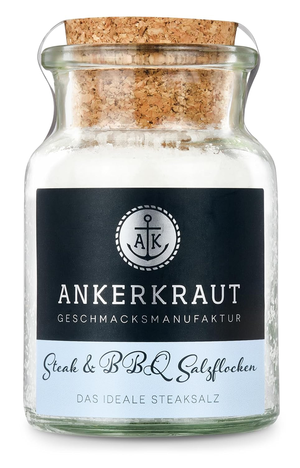 Ankerkraut Steak & BBQ Salzflocken, zum verfeinern von Steaks, Salaten eller auch Süßspeisen, 190g im Streuer