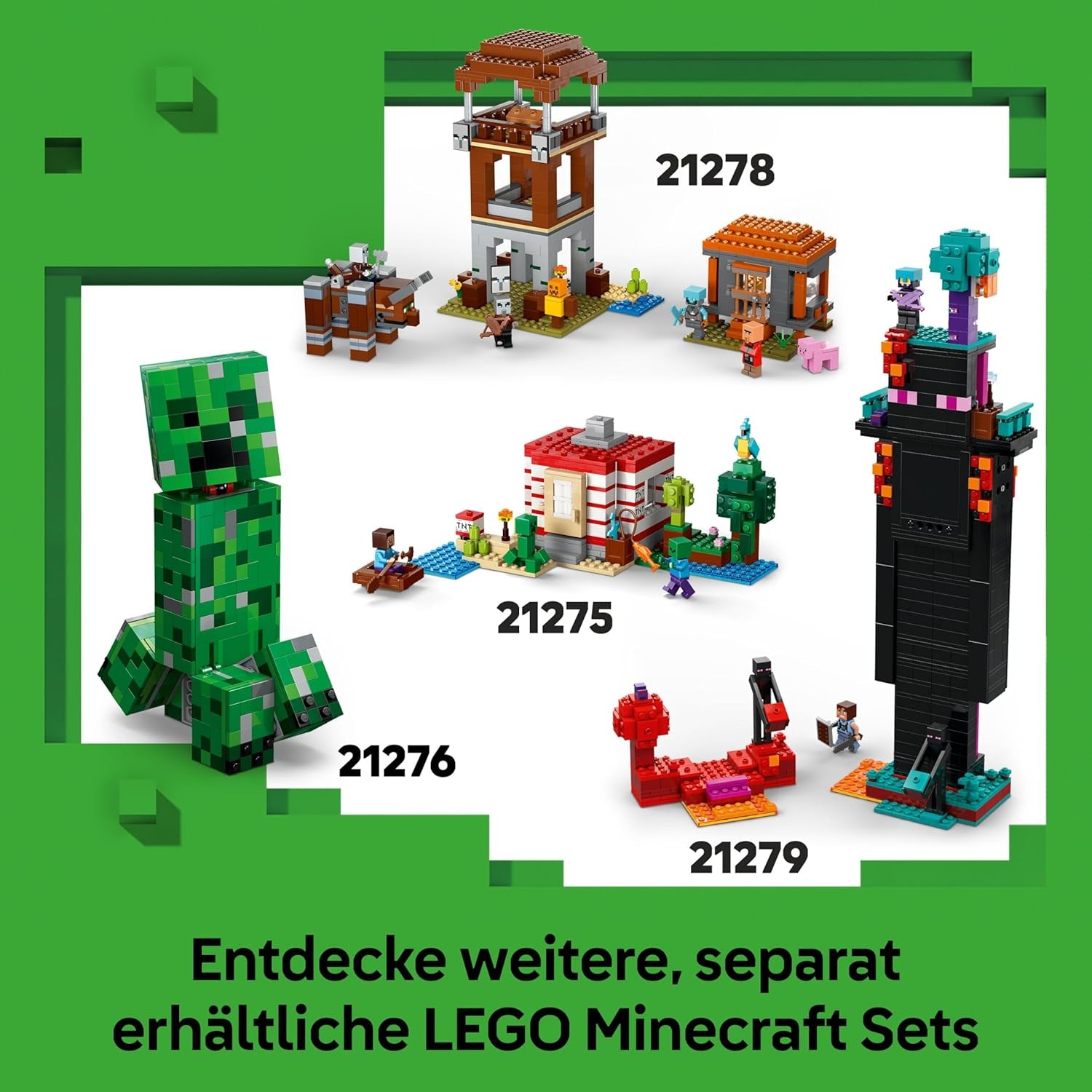LEGO Minecraft Die Spitzhackenmine - Interaktive Spielzeug für Kinder - Alex, Minenarbeiter og Stray Spinnenreiter Figuren - Sammelbares Gamer Geschenk für Jungen & Mädchen ab 8 Jahren - 21277