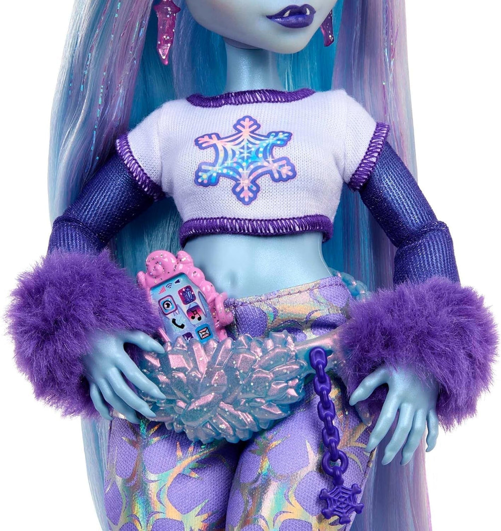 Monster High Abbey Bominable Yeti med Mammoth Pet og tilbehør - Uhyggeligt snefnuglook til børn 4+, HNF64 Naty Shop Dolls