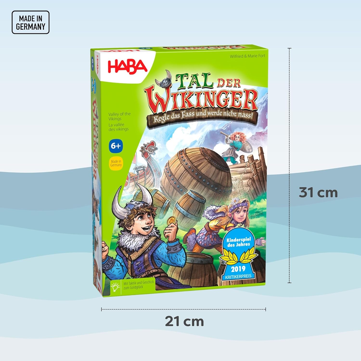 HABA Valley of the Vikings - Hurtigt behændighed brætspil i alderen 6+ for 2-4 spillere - XXL spillebræt og 3D vikingeskibe - fremmer taktik og mod - 1304697001