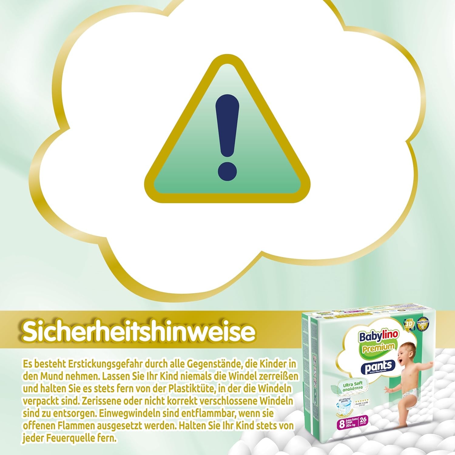 Premium bukser størrelse 8 med ultra-blødt filter, XXL (20+ kg), 26 stk.