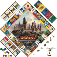 Monopol Harry Potter Edition brætspil, familiespil for 2 til 6 spillere, i alderen 8+ - tysk version
