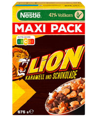 Nestlé løvekorn, cornflakes med chokoladekaramelsmag, 41 % vitale fuldkorn, vitaminer og mineraler, sprøde flager, Maxi Value Pack, pakke med 4 (4 x 675 g)