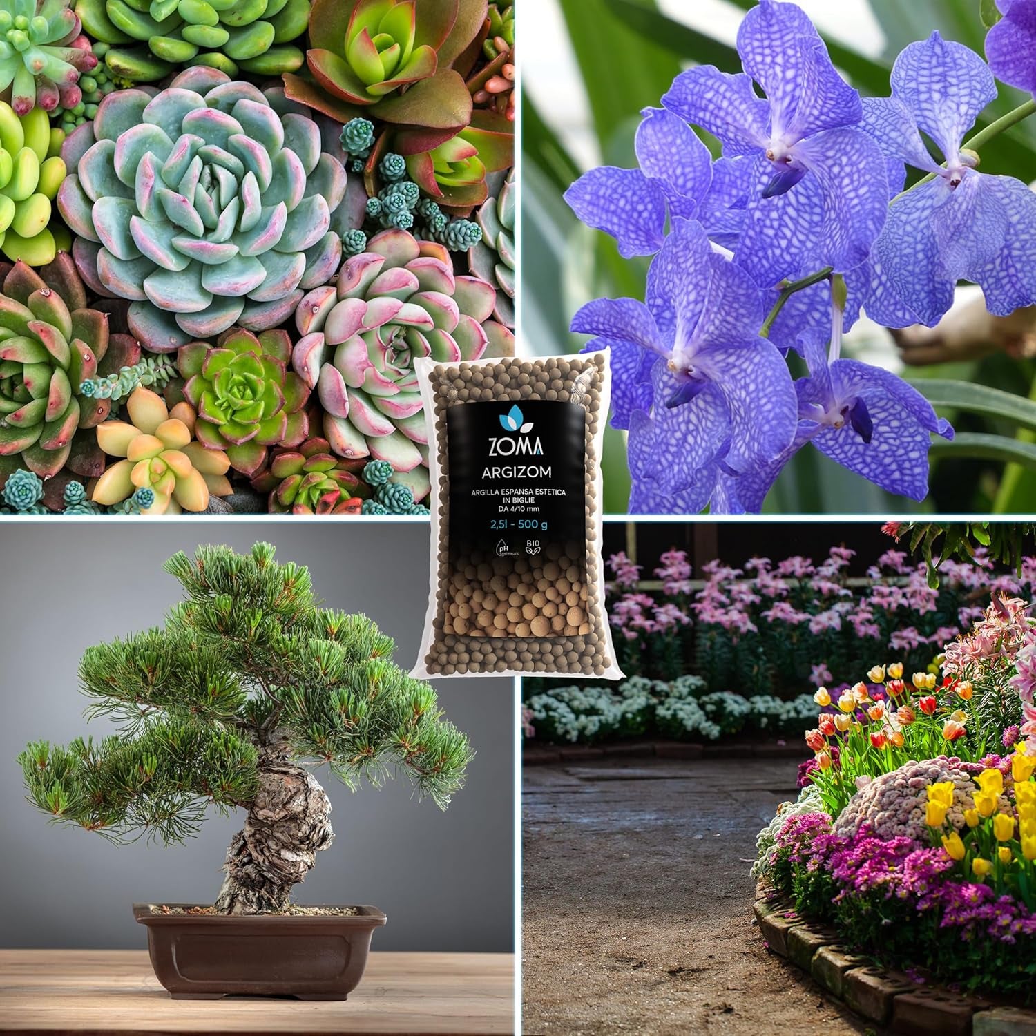 Ekspanderet ler til potteplanter, små lerkugler til dræning og beluftning, ekspanderet ler til hydroponi og æstetiske dekorationer uden kemiske farvestoffer - 650 g