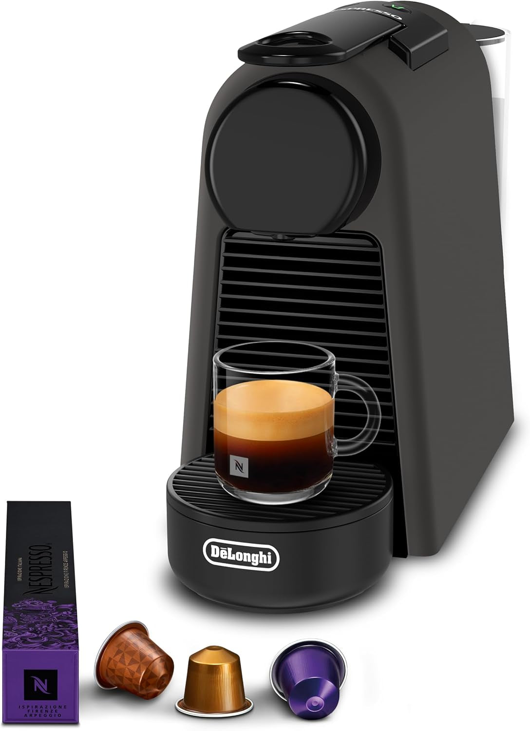 Espressor cu capsule Nespresso De'Longhi Essenza Mini, negru | Presiune pompă 19 bar | Rezervor de apă 0,6 l | Pentru espresso și lungo | Espressor mic – Momente mari de cafea | EN85.B