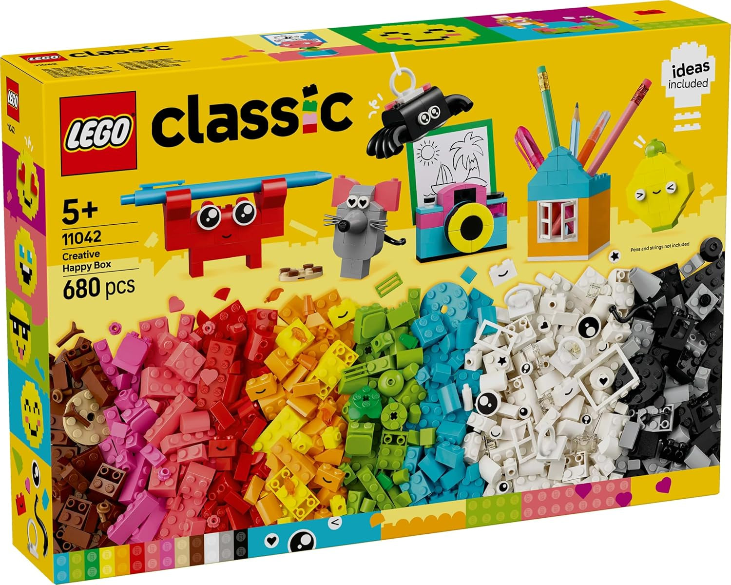 LEGO Classic Creative Fun Box, farverige byggeklodser til fantasifuldt rollespil, byggesæt til begyndere, legetøj til piger og drenge fra 5 år, genopbyggelige modeller 11042 byggesæt Besuche den LEGO-Store
