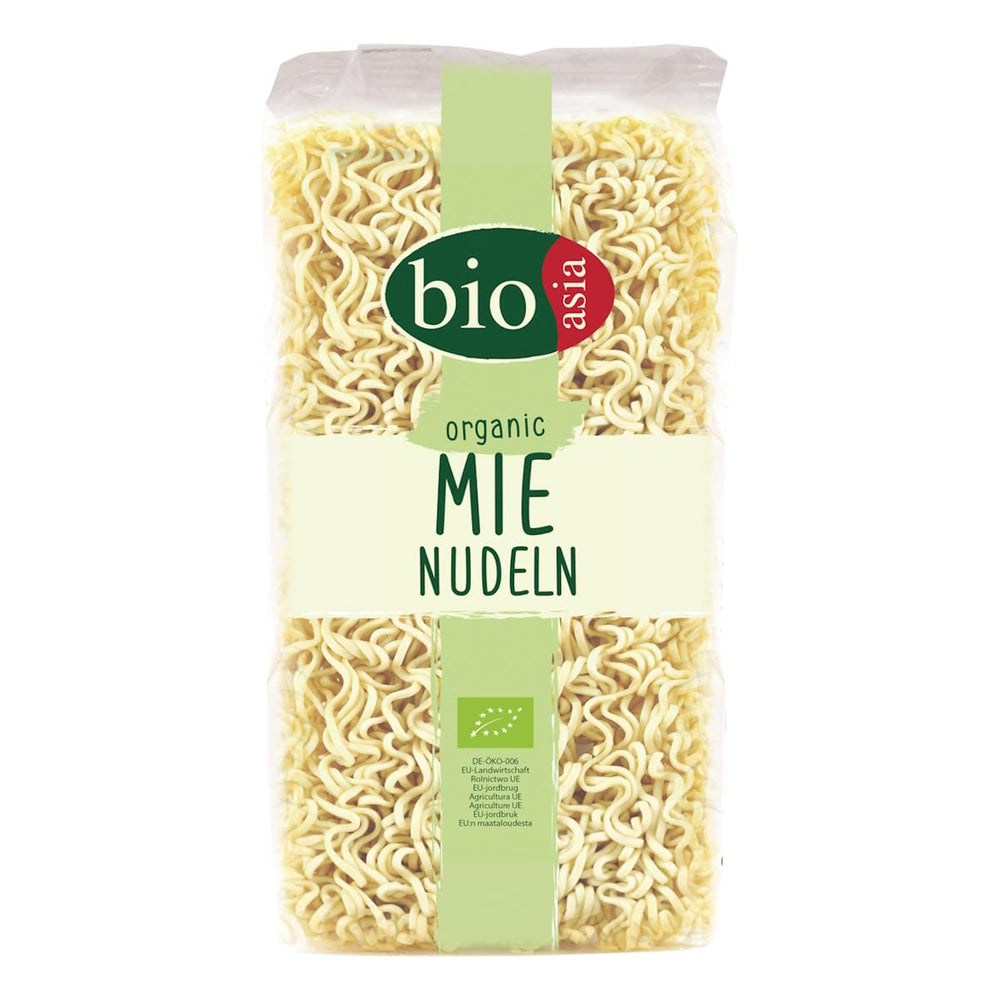 BIOASIA Økologiske Mie Nudler, hvedenudler uden æg, tilberedt hurtigt og nemt, vegetarisk (8 x 250 g)