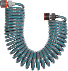 Set complet furtun spiralat Gardena 4647-20, cu retragere automată a furtunului, cu duză de pulverizare și racord robinet (lungime furtun: 10 m, diametru furtun: 9 mm, set: da)