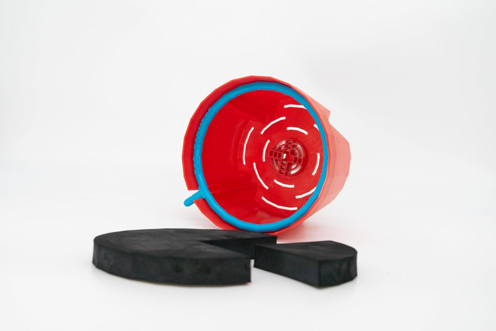 Hydro Farmer 19-delt grydesæt Ø 18cm (rød) Vækstsystem inklusive 4 potter, 4 vandingsringe, 4 låg, adaptersæt og 2 m slange, hydroponics, aeroponics