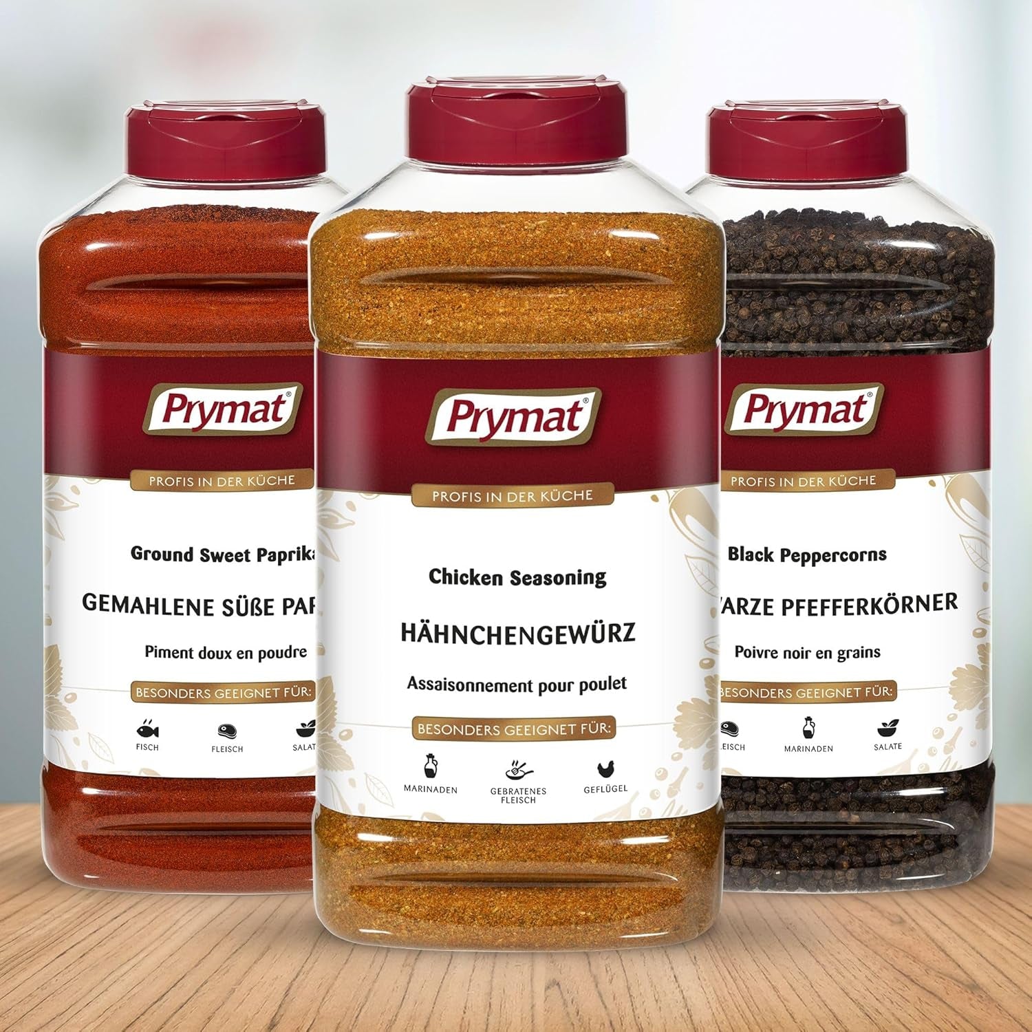Prymat Hähnchengewürz 1100g, Gewürzmischung für Hhn, Tyrkiet, Ente, Gans, Grillgewürze, Marinade für Fleisch im Streuer