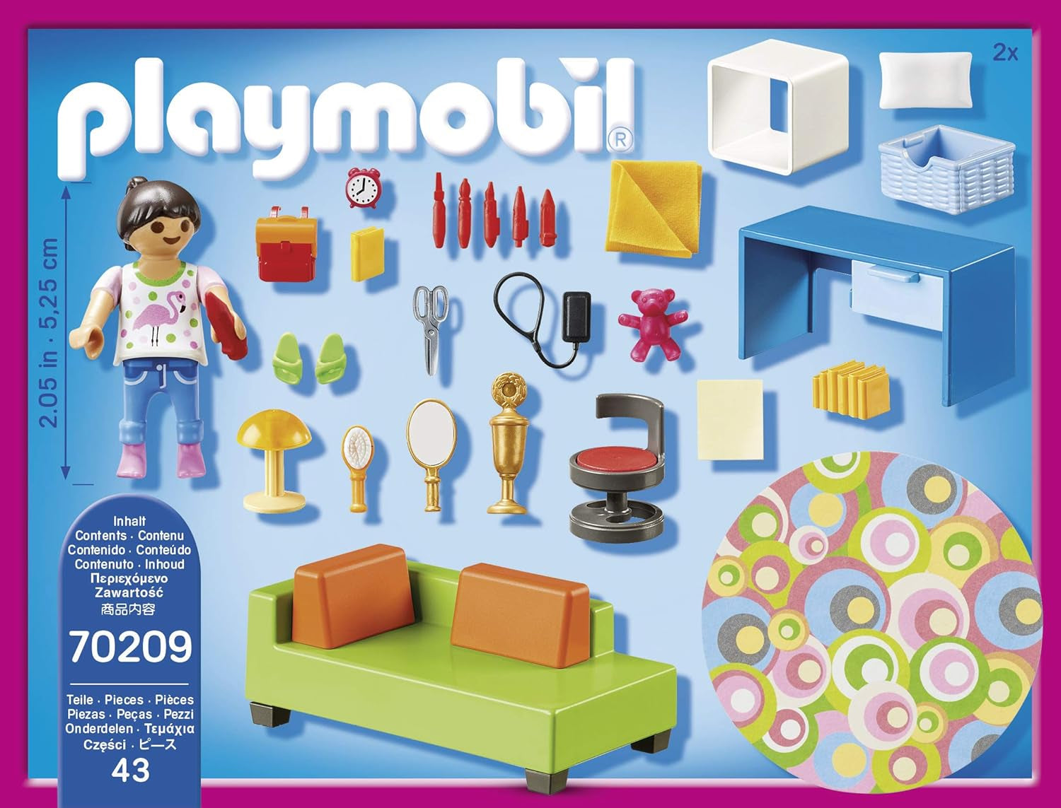PLAYMOBIL dukkehus 70209 Ungdomsværelse med pigefigur og tilbehør, fra 4 år Dukkehuse Naty Shop