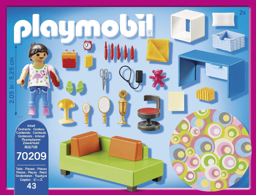 PLAYMOBIL dukkehus 70209 Ungdomsværelse med pigefigur og tilbehør, fra 4 år Dukkehuse Naty Shop