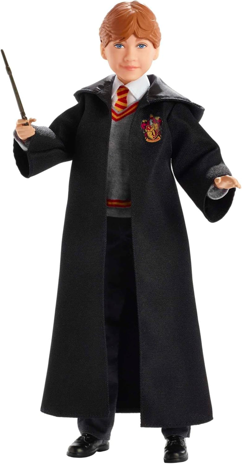Mattel Harry Potter - Ron Weasley Sammlerpuppe (ca. 26 cm) med Hogwarts-uniform, Gryffindor-Robe og Zauberstab, Spielzeug ab 6 Jahren FYM52