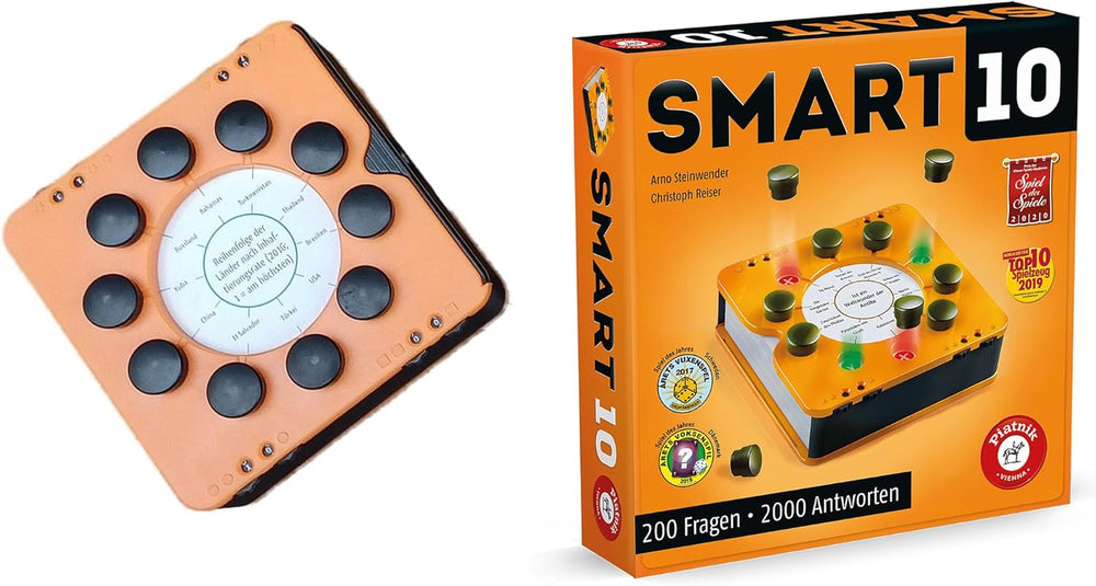 Piatnik 7167 - Smart 10 | Det revolutionære know-it-all brætspil | For Quiz-entusiaster | Hvem er kongen af ​​quizzer? | Alder 12+ | A til Z vidensspørgsmål | Til hjemmet og ude