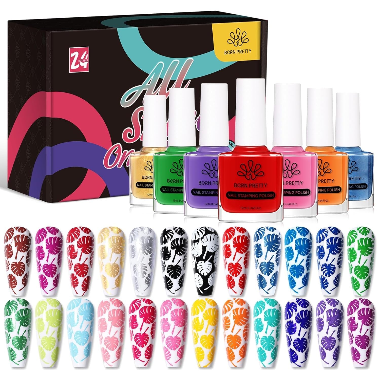 Born Pretty Oja cu Glitter, Rainbow Shining Glitter Super Shine Oja Nail Art Neagră