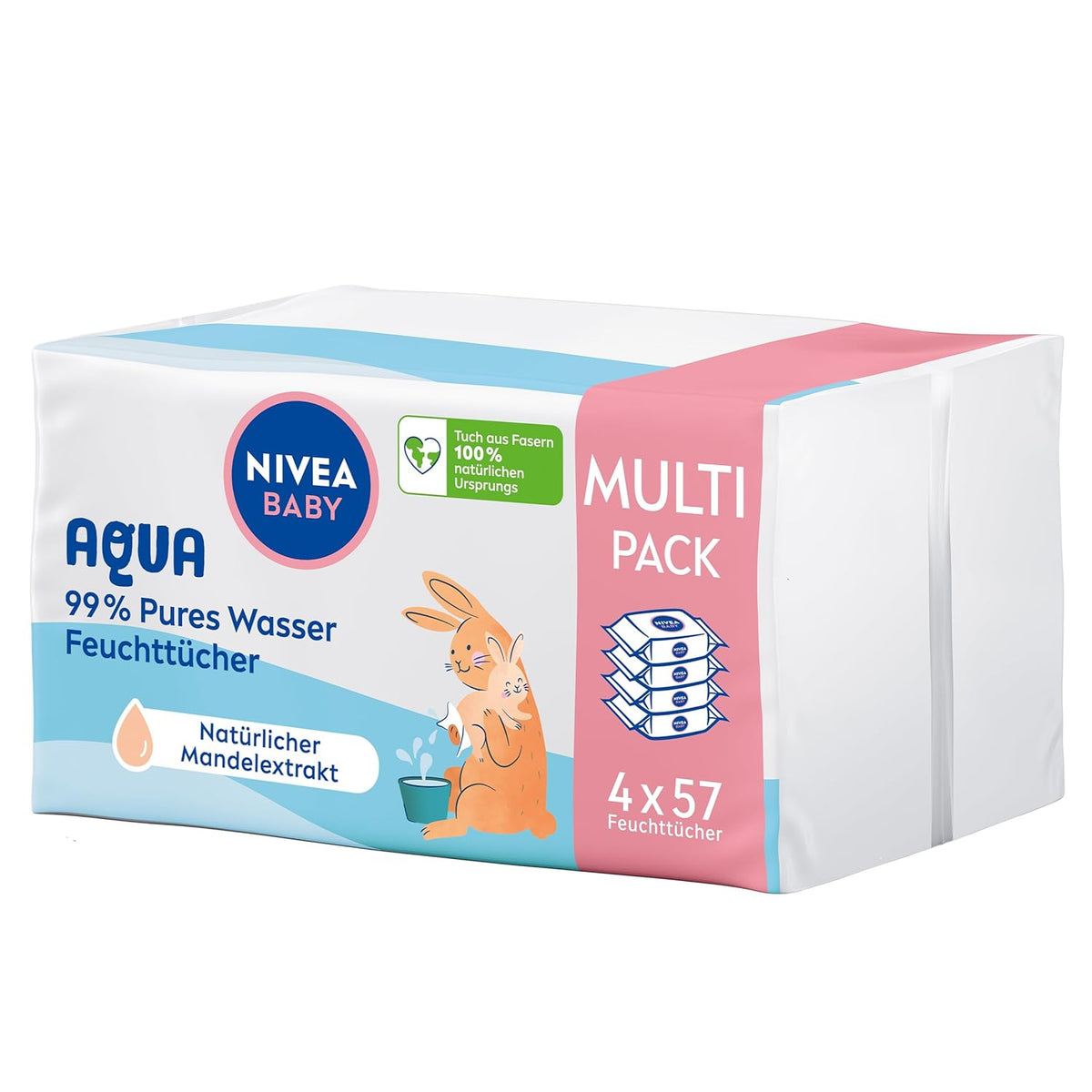 NIVEA Baby Aqua vådservietter 4x57 stk