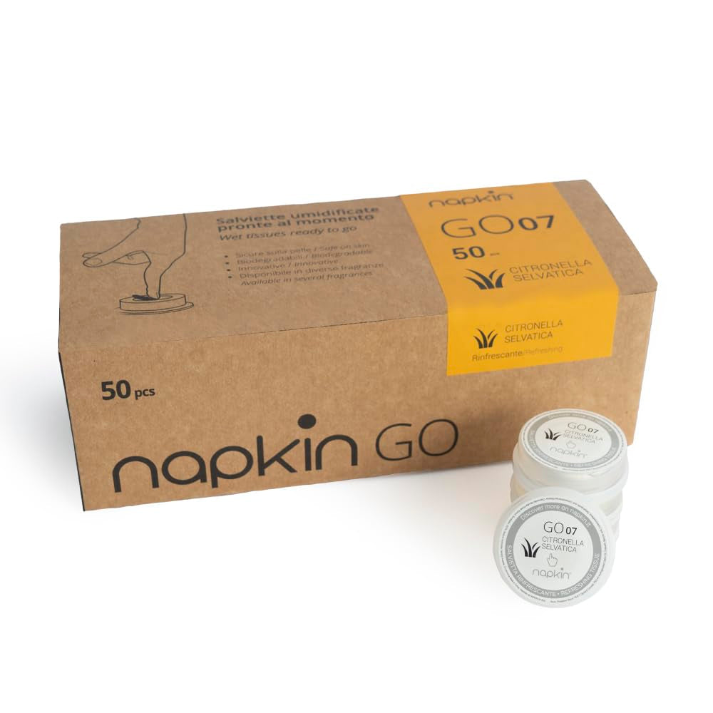 Go 07 Citronella Komprimeret rengøringsserviet med væske 50 stk