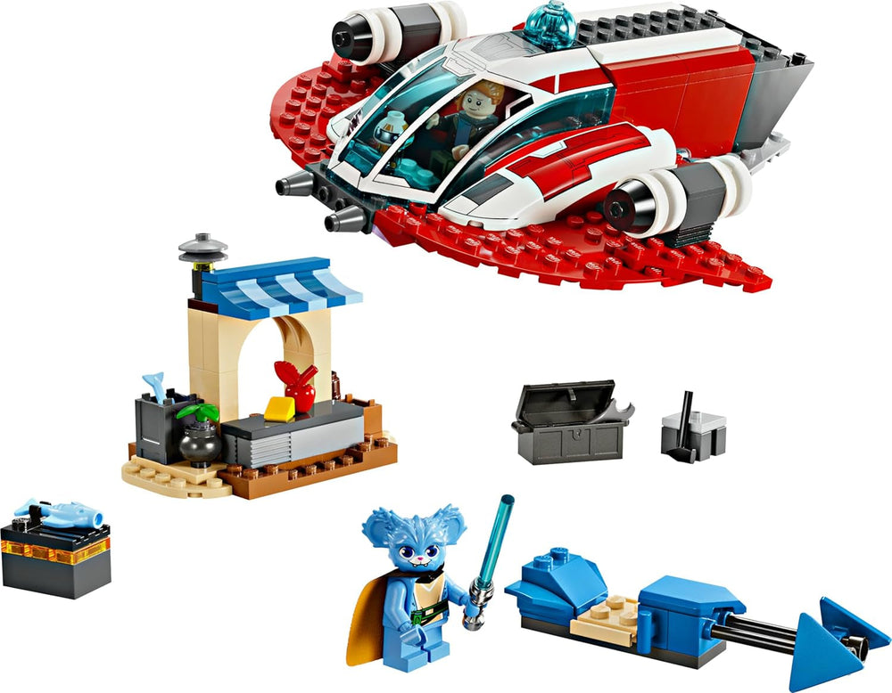 LEGO Star Wars: The Adventures of the Young Jedi Crimson Firehawk, startsæt til børn med bygbart rumskib, speedercykel og 3 figurer, gave til drenge og piger 4 år gamle 75384 byggesæt Besuche den LEGO-Store