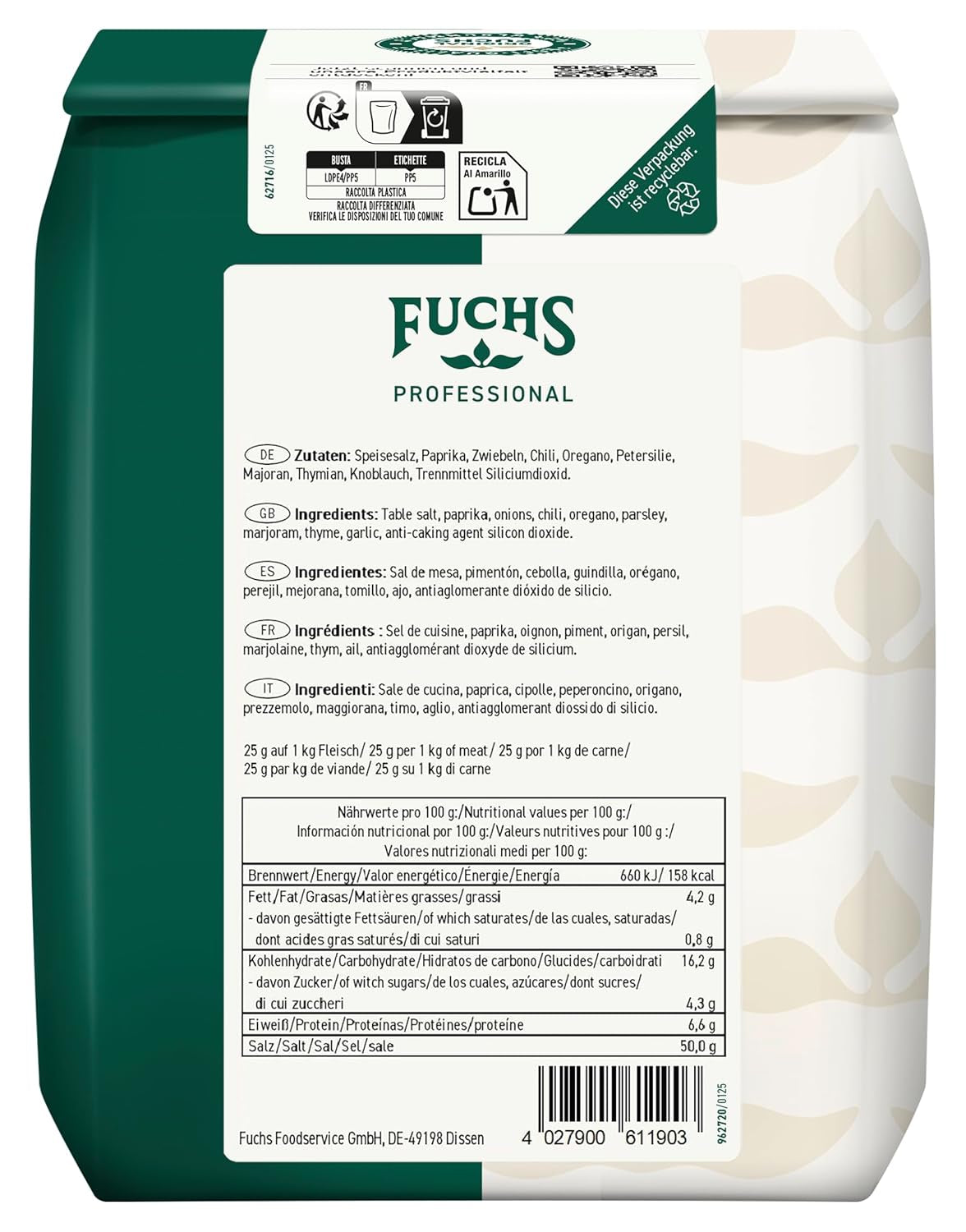 - Gyros Gewürzsalz | Gewürz für Griechische Fleisch-Gerichte | Profi-Qualität für Großverbraucher | 1 kg im genbrugspose