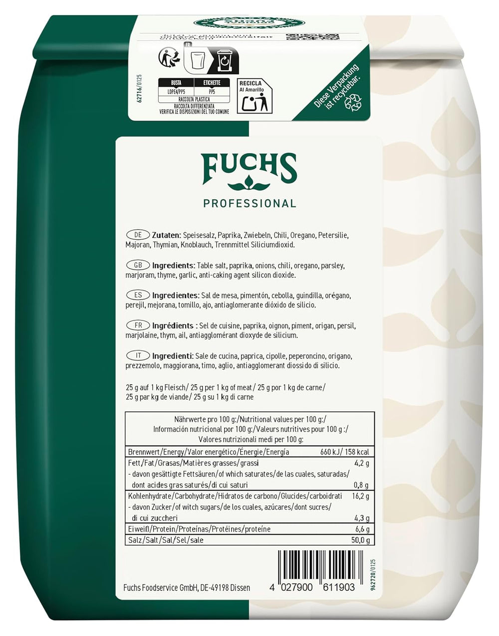 - Gyros Gewürzsalz | Gewürz für Griechische Fleisch-Gerichte | Profi-Qualität für Großverbraucher | 1 kg im genbrugspose