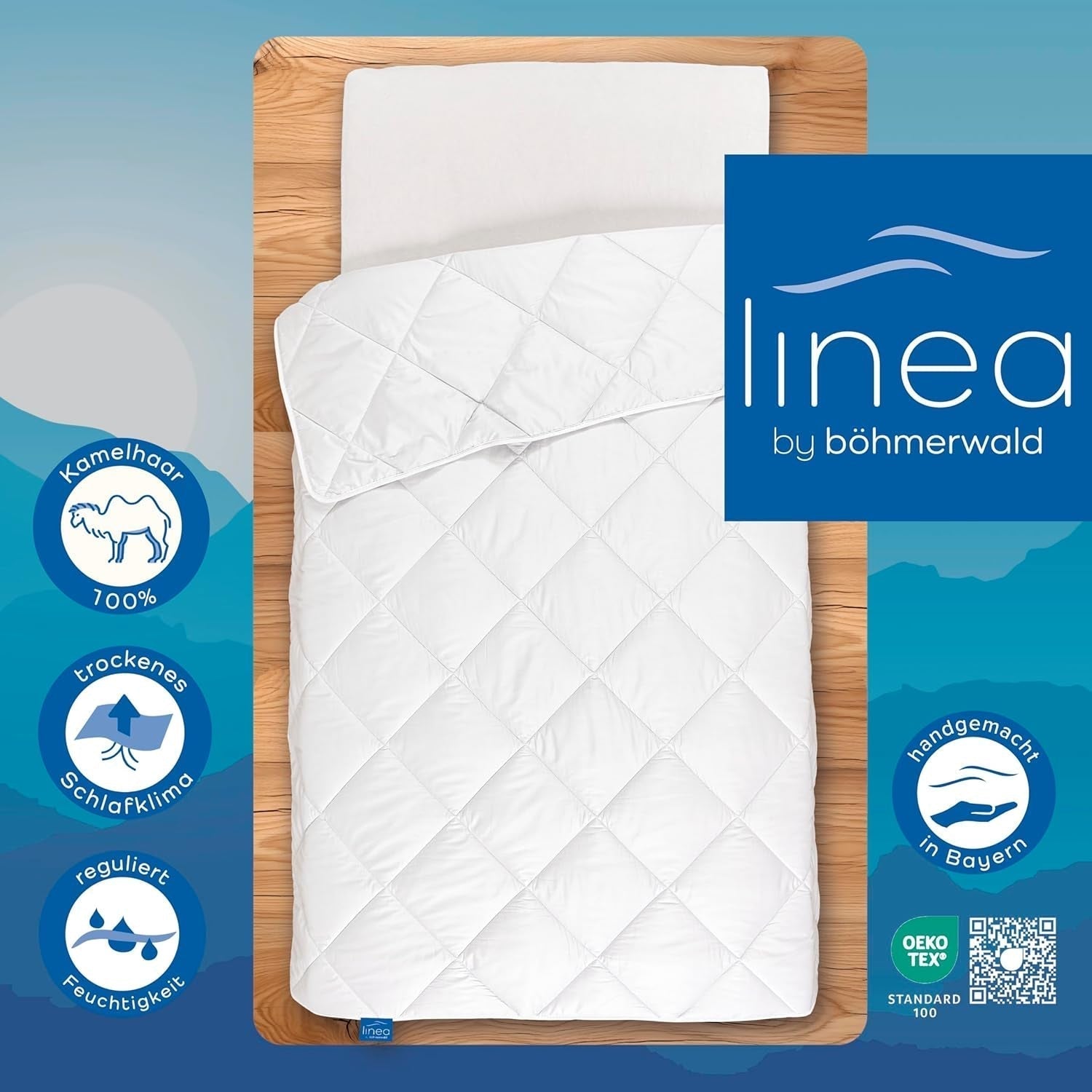 Eksklusiv quilt, kamel, hvid, 135 X 200 cm Dyner og dyner Naty Shop