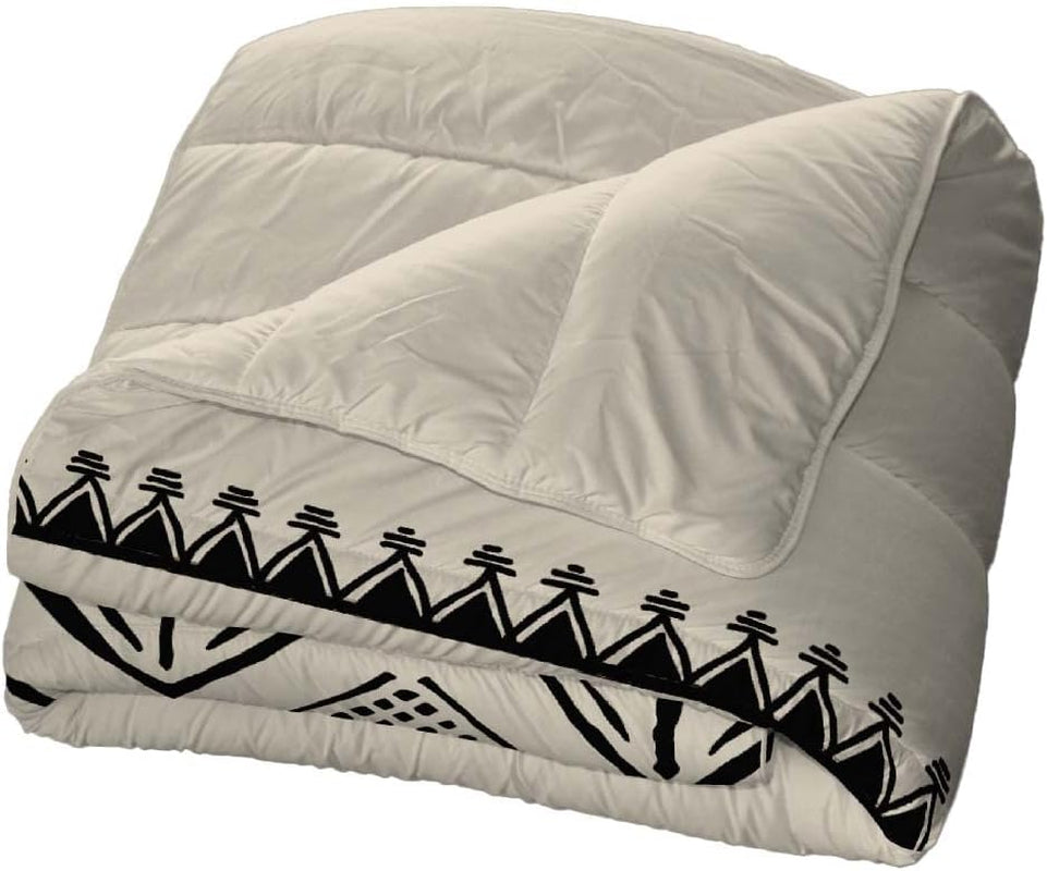 Bleu Câlin Trykt 1 person Hermance quilt, polyester, blå/grå, 140 X 200 Cm Dyner og dyner Naty Shop Creme / sand / sort 220X240 Cm