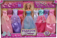 Simba 105733092 - Steffi Love Fashion Deluxe, păpușă în rochie de seară, cu opt rochii suplimentare și accesorii asortate, 23 de piese, 29 cm, vârste 3+