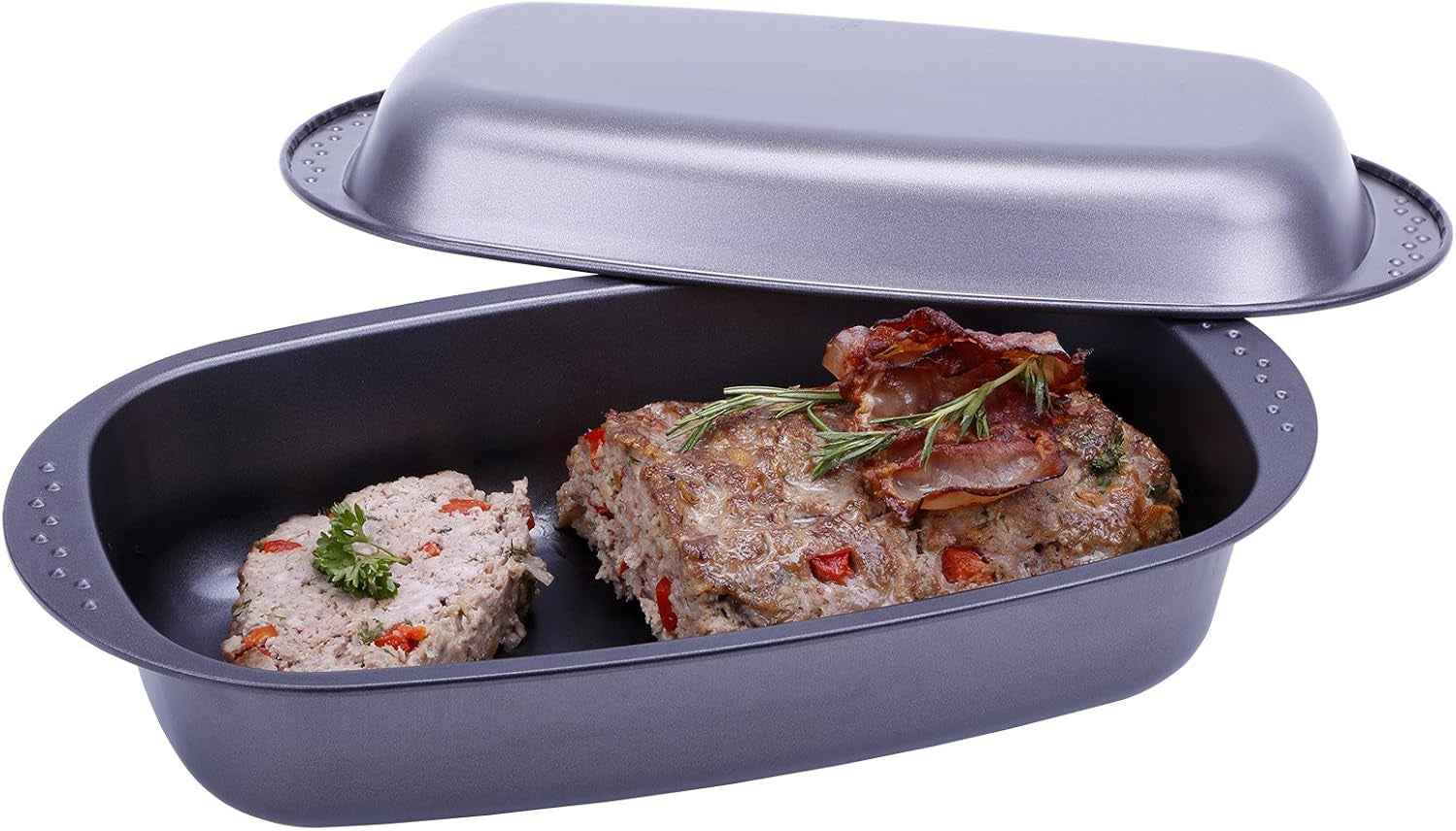 Chg 9942-04 Bratenform Mit Deckel, Antihaftbeschichte, Antracit-Metallic, 37 X 20 X 7 Cm Bageforme og plader Naty Shop
