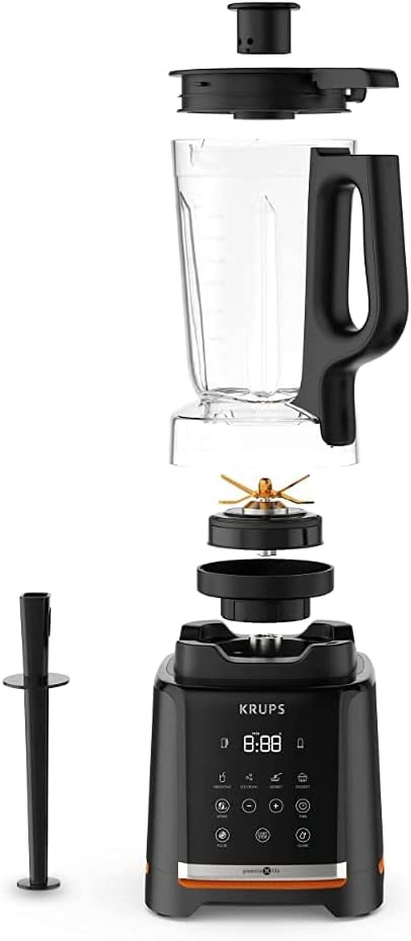Krups Highspeed - Standmixer Infinymix KB9158 | 1600 W | 5 Automatiske programmer + Manuel Einstellung | Tritanbehälter | Inkl. Receptheft | Smoothies, shakes, knust is | Schwarz Kitchen Naty Shop
