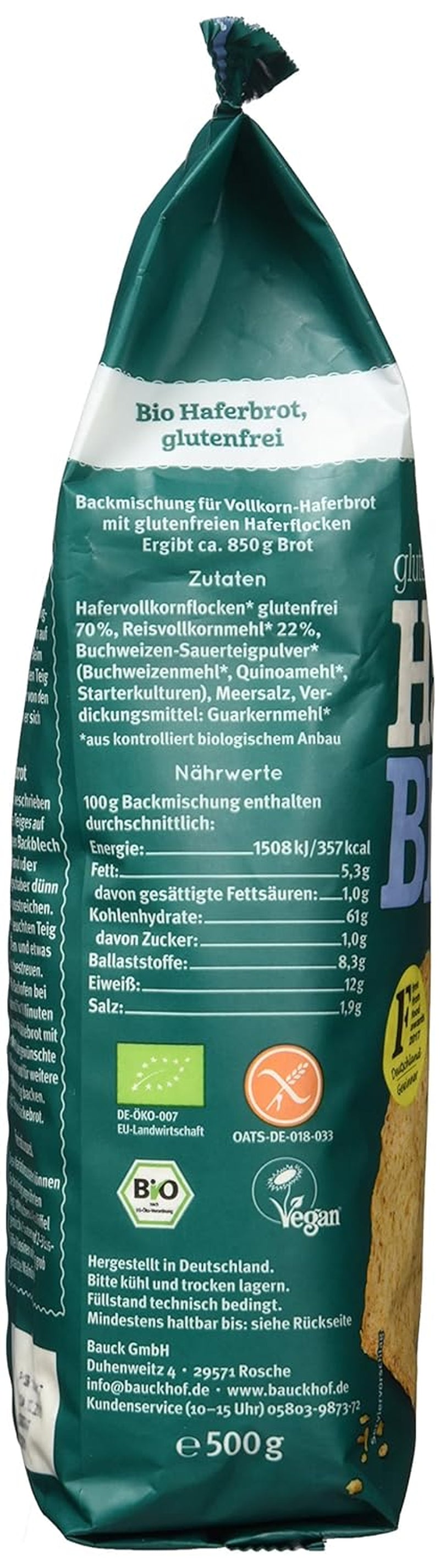 Bio Haferbrot Brotbackmischung, 500 G Naty Shop
