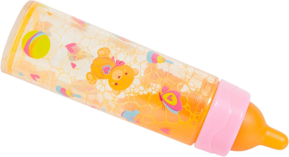 Bayer Design 79201AE Sticlă Magică, Sticlă de Lapte, Sticlă de Băut, Accesoriu pentru Păpuși, Alb și Portocaliu