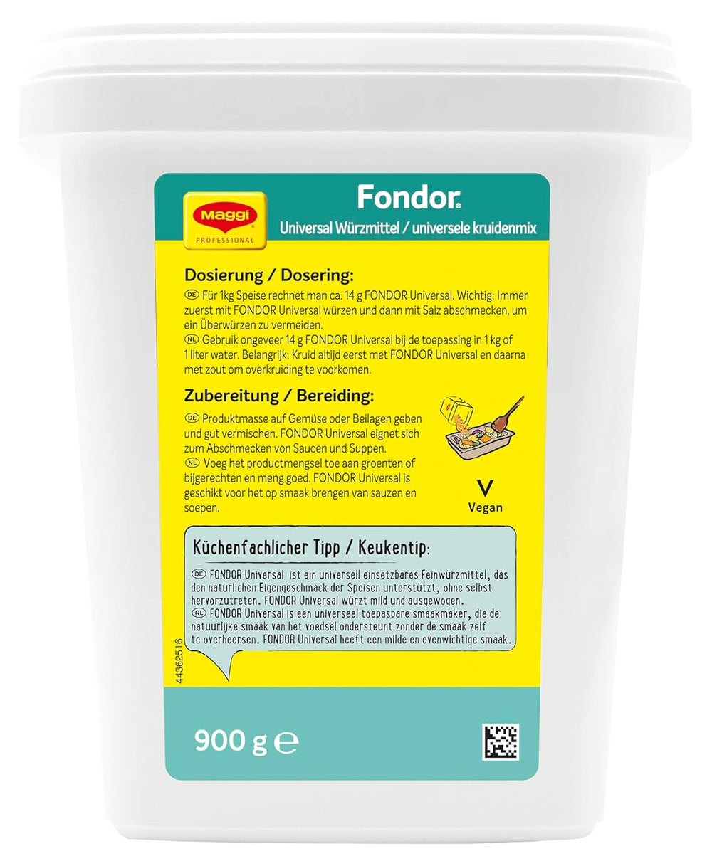 Maggi Professional Fondor Universal-Würzmittel o.k.A., vegansk Würzmischung, 1er Pack (1 x 900g Gastro Box)