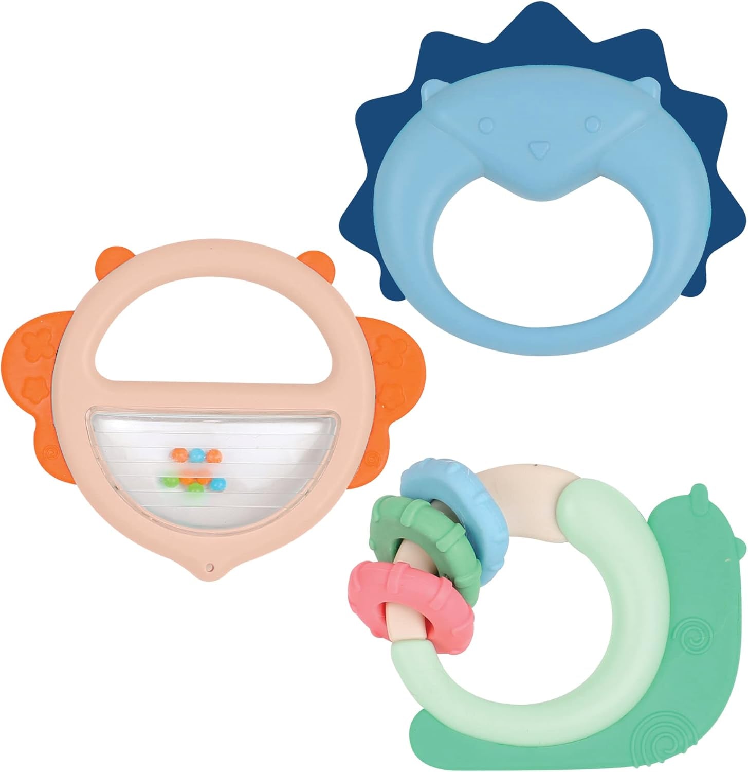 LUDI - Clopoțel Planet - Jucărie pentru copii - De la 3 luni - Culori vibrante, texturi diferite și formă originală - Promovează abilitățile motorii fine și dexteritatea Jucarii Bebe Naty Shop Trio cu clopoței