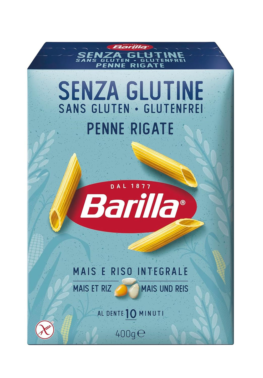 Barilla Penne Rigate glutenfri pasta lavet af lækker majs og ris - perfekt til personer med cøliaki eller glutenintolerance (14 x 400 g)