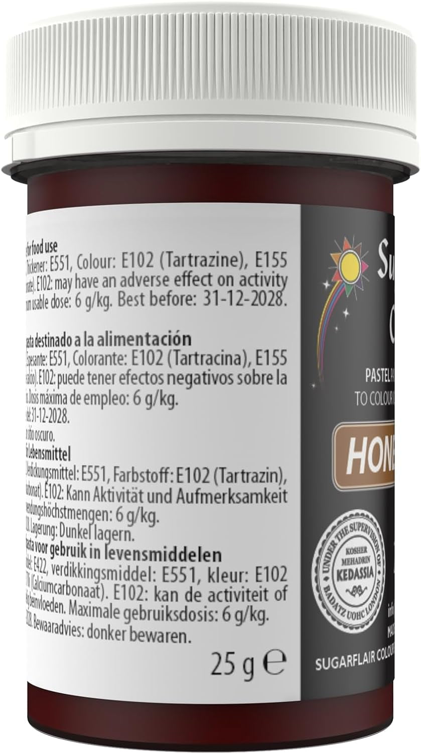 Colorant alimentar Sugarflair pentru paste, culoarea pastelului Honey Gold, colorant alimentar pentru paste, pentru fondant și marțipan, culori concentrate Spectral - 25 g